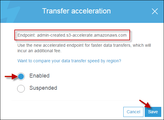 Activate transfer acceleration